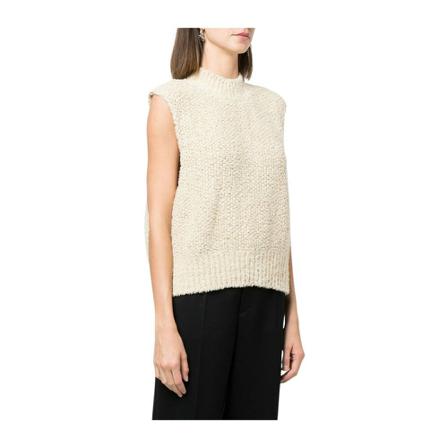 Maison Margiela, Sleeveless Knitwear Beige, Dames, Maat:M,linnen