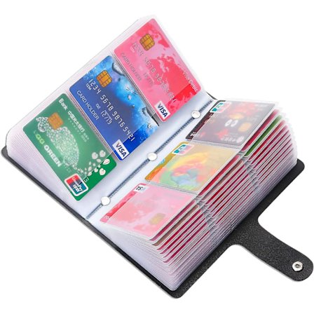 Visitkort Organizer med 96 Kortkreditkort Holder til Mænd & Kvinder Rfid Blockingbærbar Kreditkort Organizer og Læder Kort Holder Bog (sort