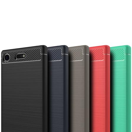 Skalo Sony Xperia Xz1 Compact Armor Carbon Stöttåligt Tpu-skal - Röd