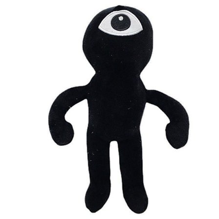 Svart docka enögd monsterdocka plysch gosedjur stoppad docka