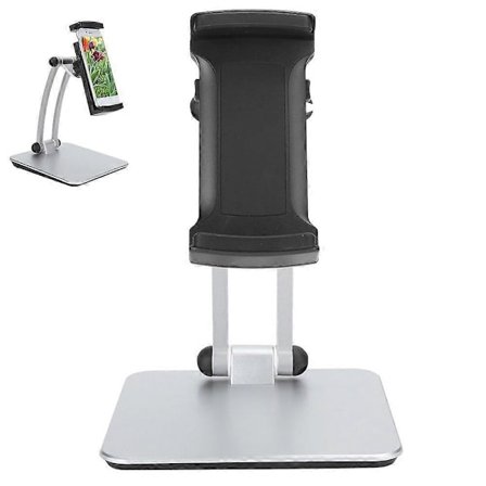 Säädettävä Pöytäteline Matkapuhelimelle Metallinen Pöytätietokone Tabletti Puhelinpidike Live-videolle Musta