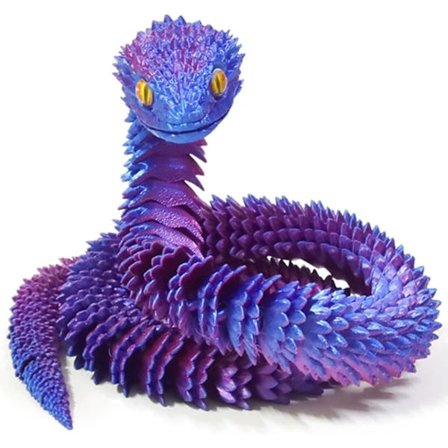 3D-printet slange, 45 cm, fleksibel slange fidget leke, realistisk slangeleke, falske 3D-printede plastslanger slangemodell, dekorasjoner