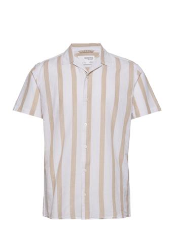 Slhregnew-Linen Shirt Ss Resort W Kortærmet Skjorte Multi/mønstret Selected Homme