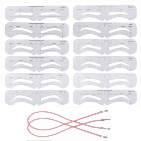 12 återanvändbara ögonbrynsmallar, ögonbrynsmallar för nybörjare med elastiskt band (6)