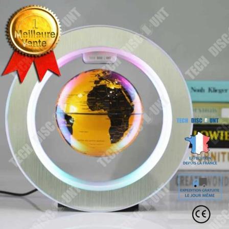 TD Luminous world globe magnetisk barn vintage interaktiv fransk levitation led rymdboll 6 tums färglampa