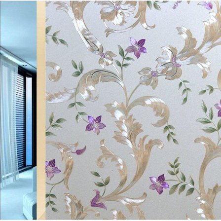 45*200cm Morning Glory Färgglad Statisk Glasfilm Färgad Målad