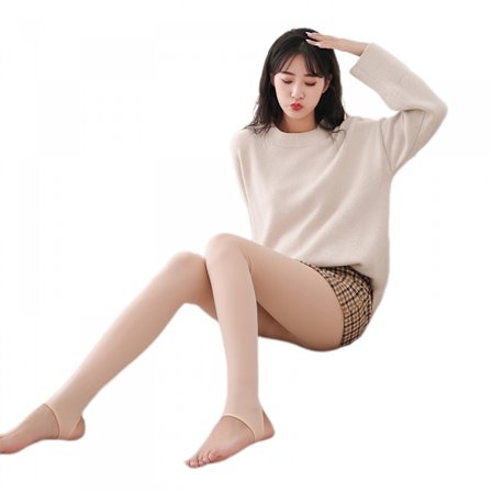 Fleeceforet Tights til kvinder - Varme vintertights - Højtaljede, uigennemsigtige, termiske tights til kvinder - Bløde fleece-strømpebukser, 200g