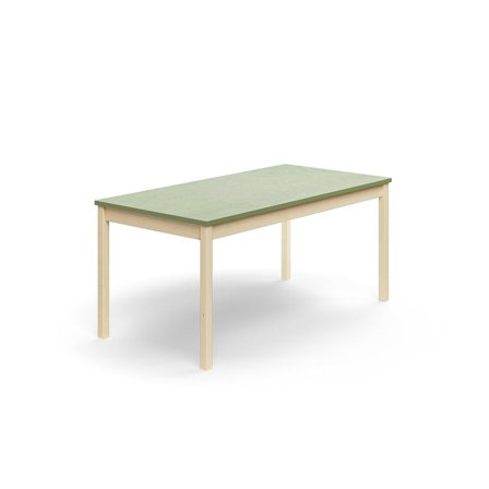 Bord DECIBEL, 1600x800x720 mm, støjreducerende linoleum, birk/grøngrå