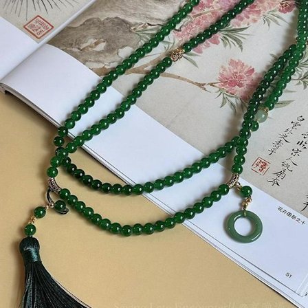 Naturlig Sten Böne Halsband Kvinnor Buddhistisk Buddha Meditation