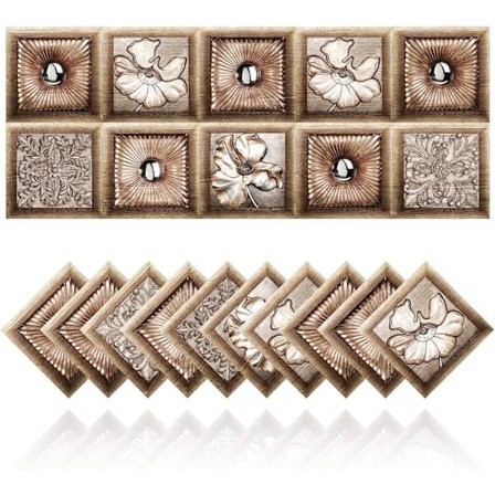10 stk. (15 x 15 cm) Fliseklistermærker til Badeværelse Køkken DIY Olietæt Vandtæt PVC Retro Fliseklistermærke Selvklæbende Dekoration Marokko Stil 