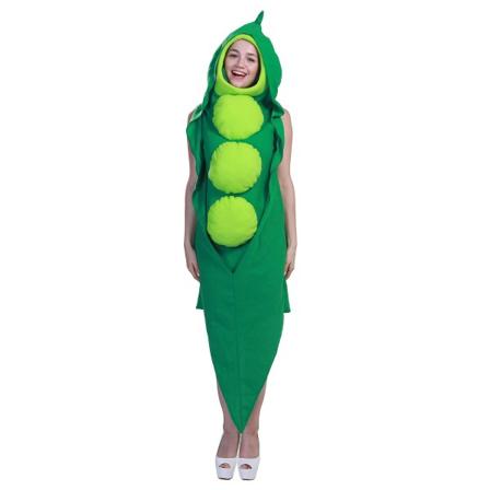 Halloween Vuxen Rolig Cosplay Frukt Grönsakskostym Banan Carnival Dress Up Outfit Parfest Purim Fancy Dress Scenshow pea