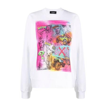 Dsquared2 Printed sweatshirt Hvid, Dame Sweatshirts