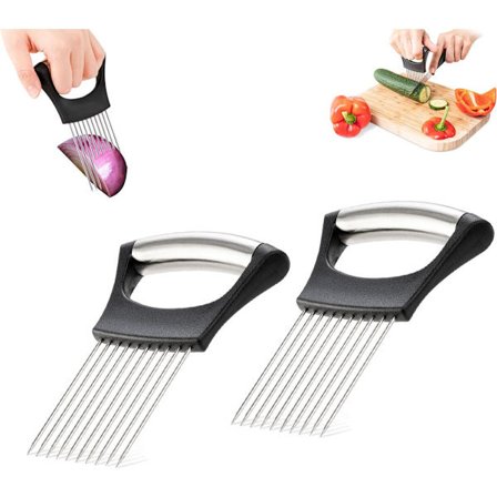 Sipulikampa - 2 kpl - Sipulileikkuri - Vihannesleikkuri - Ruostumaton teräs - Tomaattileikkuri