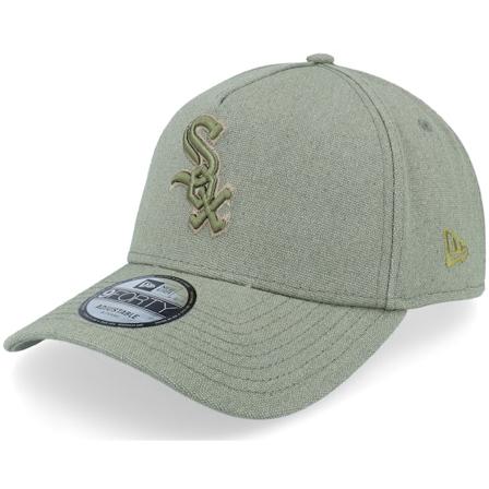 New Era - MLB Grön adjustable Keps - Chicago White Sox Canvas Logo Essentials Olive A-frame Adjustable @ Hatstore