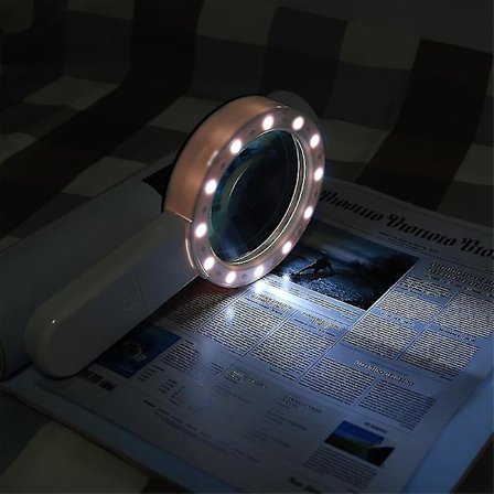 Forstørrelsesglass 20x, Stort Forstørrelsesglass Med Lys, LED-belyst Håndholdt, Premium Høy Effekt Forstørrelse