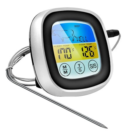 Digital kökstermometer sond färg pekskärm kött BBQ mattermometer biff BBQ termometer timer BBQ termometer kök matlagningsverktyg
