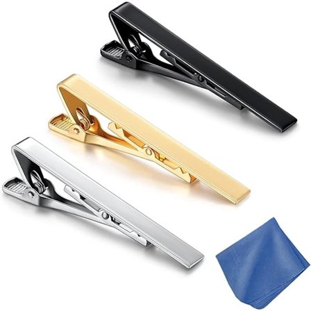 qingmeng slips, 3 stk. slips guld sølv sort, slips rustfrit stål kobber sæt, slips sølv til mænds almindelige slips Valentinsdag
