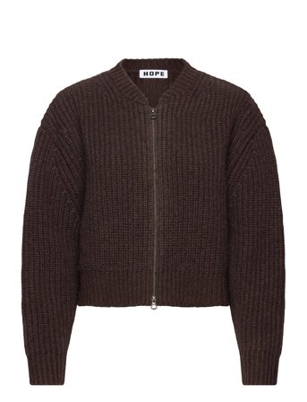 Hope | Bomber Cardigan Red Earth Melange Wool-40 | 40