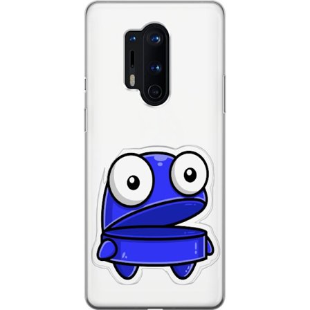 Kompatibel Mobilcover til OnePlus OnePlus 8 Pro Blå tegneseriefigur med åbent udtryk og store øjne i sjov illustration