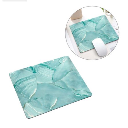 Blød musemåtte med trykblå marmor 21x26cm