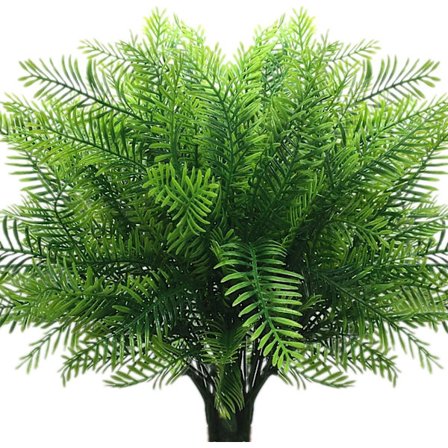 Konstgjord buske, plastväxt bambugräs falsk grön buske grönt blad bröllop inomhus utomhus hem trädgård balkong 6 st