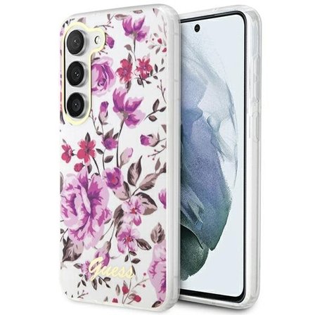 Guess GUHCS23MHCFWST S23+ S916 hvit/hvit hardcase Flower Collection