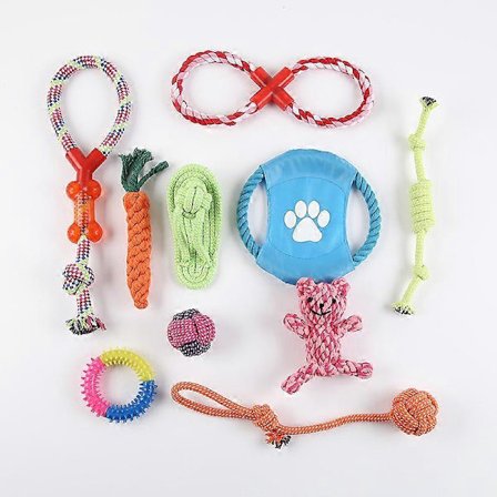 UBIUO Hundrep Tojs | Pack om 10 | Tuggleksaker för Valp | Interaktiva Leksaker för Hundar | Bomullsrep Leksaker för Hundar | Bomullsleksaker för Valp 