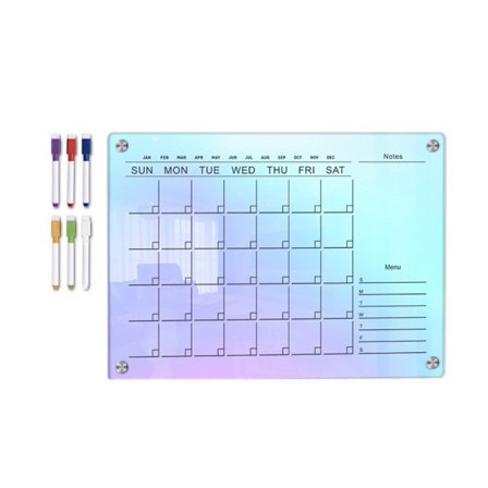 Magnetisk kalender Whiteboard Kylskåp Veckomånadsplanerare Kalender för kök Inköpslista Att göra-lista