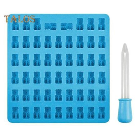 53 Hulrum Silikone Gummiform BPA Fri Nonstick Fødevaregodkendt Teddybjørn Slikform med Dropper Jelly Form Chokoladeform