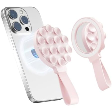 Silikon-sugkoppholder for telefon med innebygd speil for MagSafe, klistretelefonholder for iPhone, håndfri for sminke