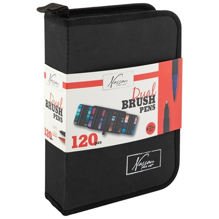 Nassau Fine Art Doppelpinselstifte 120 stk + etui