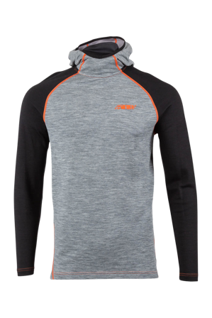 Hoodie 509 FZN Merino Base Layer Meliertes Grau S