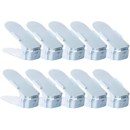 Sko Slots Pladsbesparende, Stabelbare Sko Slots Organizer Pladsbesparende, Nem Sko Organizer, Blå