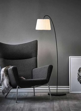 Snowdrop gulvlampe m/skjerm H155 - hvit