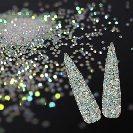 10 000 kpl Iridescent-kristalleja, pitkäkestoisia AB-kiiltoisia, kuin Swarovski, kynsikoristeluun, puhelimen DIY-askarteluun ja meikkiin