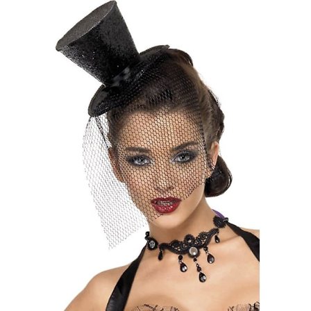 Mini svart topphatt svart kvinna