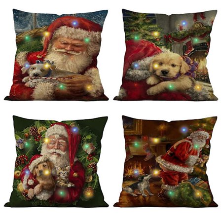 Julbelysning LED Kuddfodral Heminredning Kuddfodral Soffa Blinkande