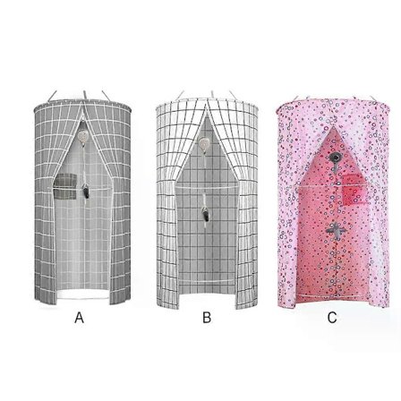 Vandtæt badeforhæng Sig farvel til våde og rodede badeværelser Tør og våd adskillelse Rundt badeforhæng grå