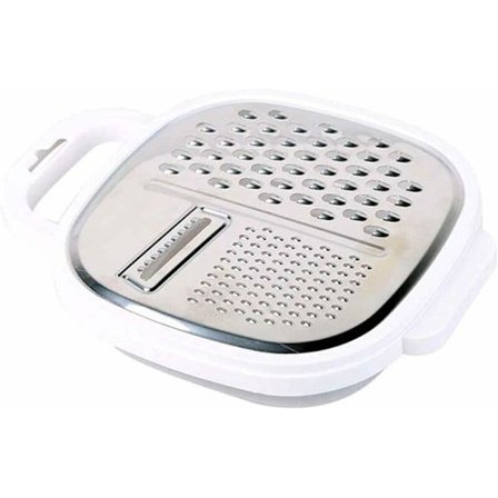 Rostfritt Stål Matrivjärn, Grönsakshackare Rivjärn med Behållare och Lock för Ost, Grönsaker, Ingefära-