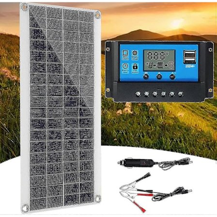 300W 12V Solpanel, Solpanel Kit, Batteriladdare Kit med 60A Solcellsladdningsregulator för RV, Yacht, Utomhus, Trädgård, Belysning Xinda