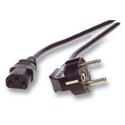 OEM Netzkabel 230V Schutzkontakt CEE7(Stecker)->Kaltgeräte IEC-C13(Buchse), 0,7m,Black, Bulkware,