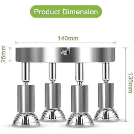 Lamps LED Ceiling Light 4 Way Rotatable Round Plate Spotlight Adjustable Spot Light Kitchen