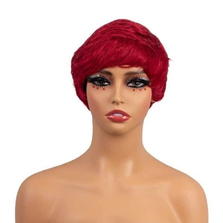 Kort parykk av ekte hår for hverdagsbruk og cosplay