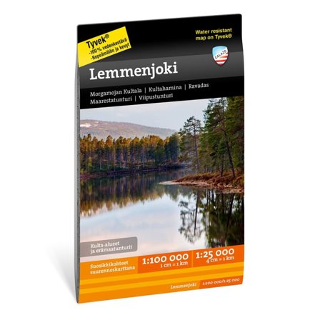 Calazo förlag Lemmenjoki 1:25.000/1:100.000 literature Black OneSize