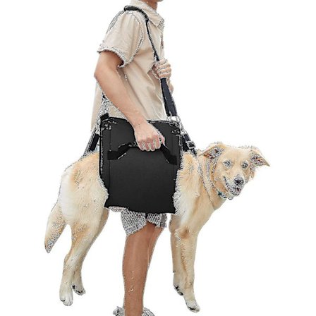 Hundbärslinga, Nödbagage Ryggstöd för Hundar & Rehabilitering (svart eller blå) Lyftsele för Klippning av Klor, Hundbärare XXL (100*40CM)