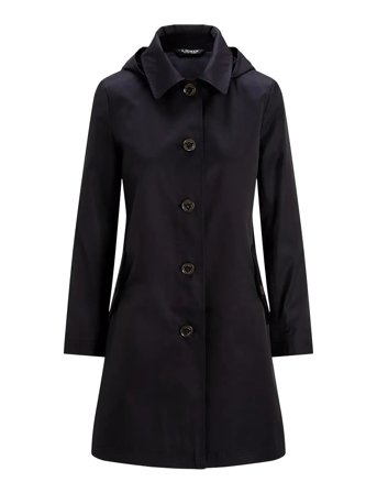 Lauren Ralph Lauren | Hooded Cotton-Blend Balmacaan Coat | XS