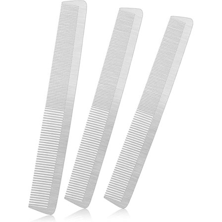 Metallkammer for frisører, rustfritt stål, finkam, hårkam