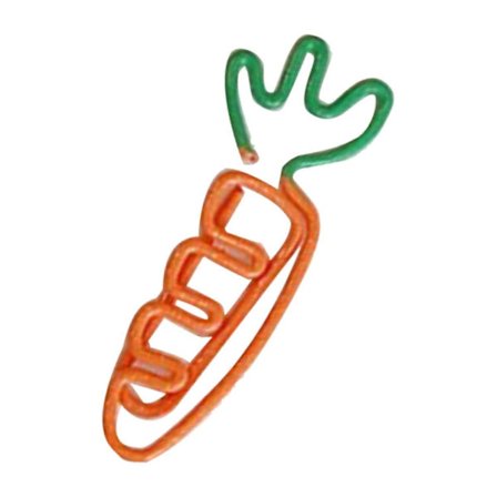 Gulrotformede binders Morsomme tegneserie Søte metallbinders for hjemme-, skole- og kontorbruk