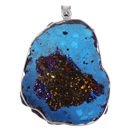 Naturlig agatsten vedhæng uregelmæssig ædelsten charme til halskæde smykkefremstilling