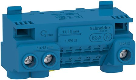 Schneider Electric Resi9 CX LGYT1N14 Nollplint 440 V 14 anslutningar, Elfördelning & strömförsörjning